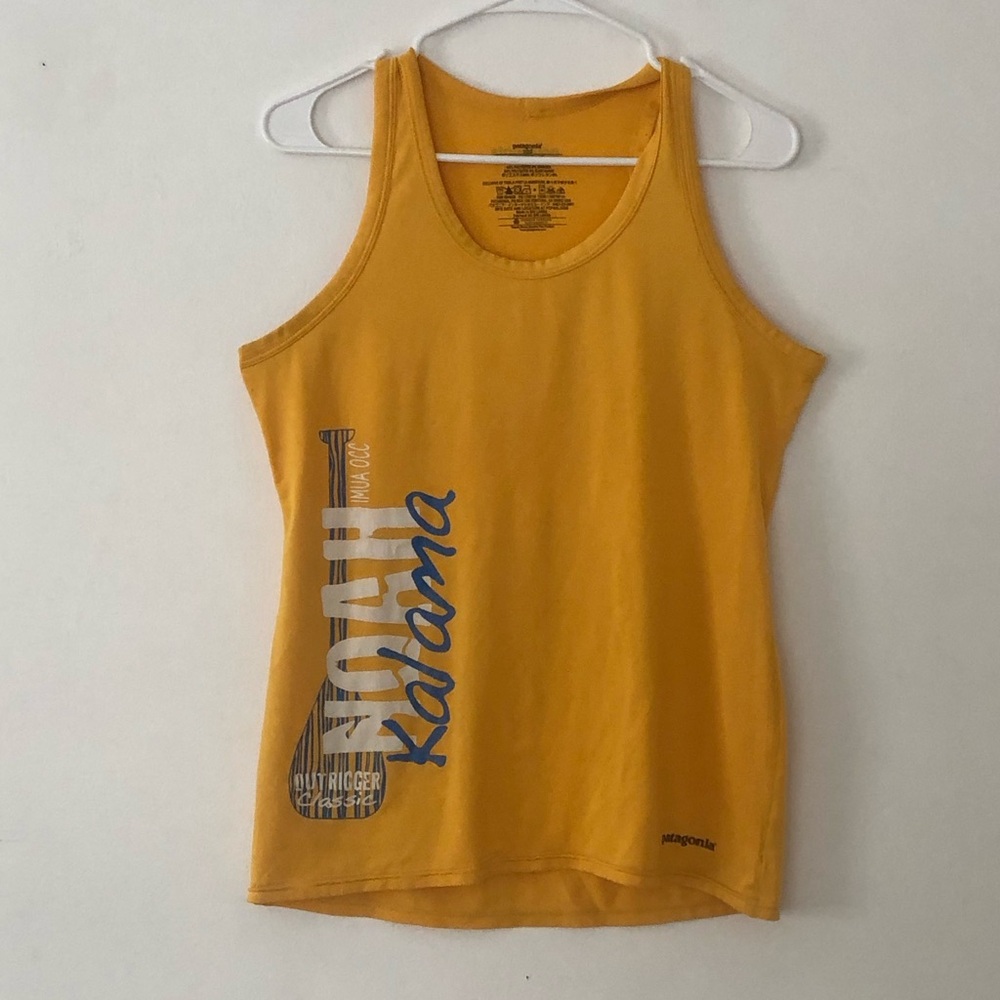 Women Patagonia Small Yellow Outrigger Classic Noah Kalama Tank Top